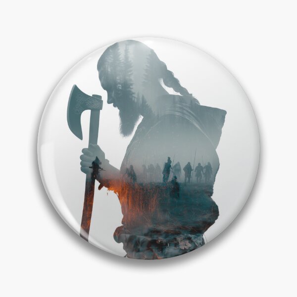 Item preview, Viking Axe Warrior Double Exposure – Mystical Norse Fantasy Artwork designed and sold by MythologyRealm.