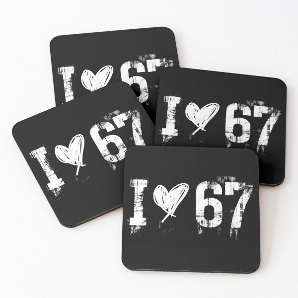 Item preview, Funny “I Love 67” Distressed Grunge Graphic – Bold Vintage Number Art Design designed and sold by KivaroArt.