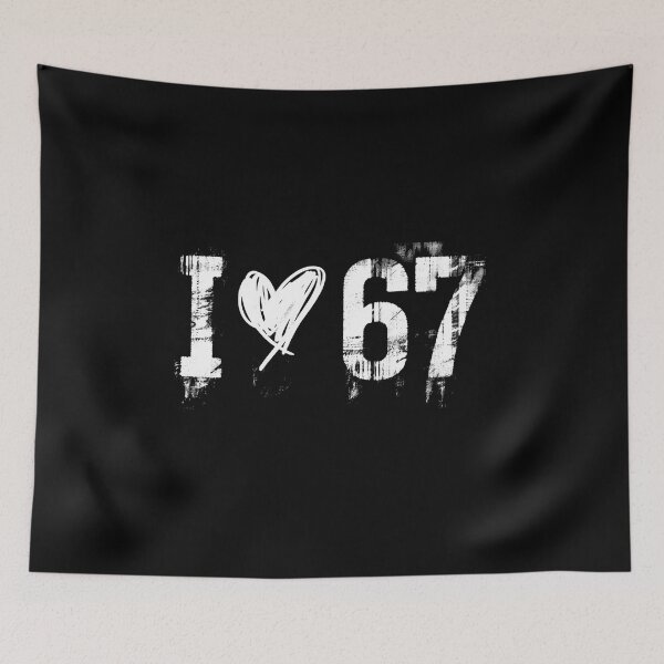 Item preview, Funny “I Love 67” Distressed Grunge Graphic – Bold Vintage Number Art Design designed and sold by KivaroArt.