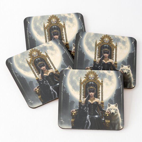 Item preview, gothic moon queen – sacred animals – dark throne fantasy designed and sold by Traumrausch.