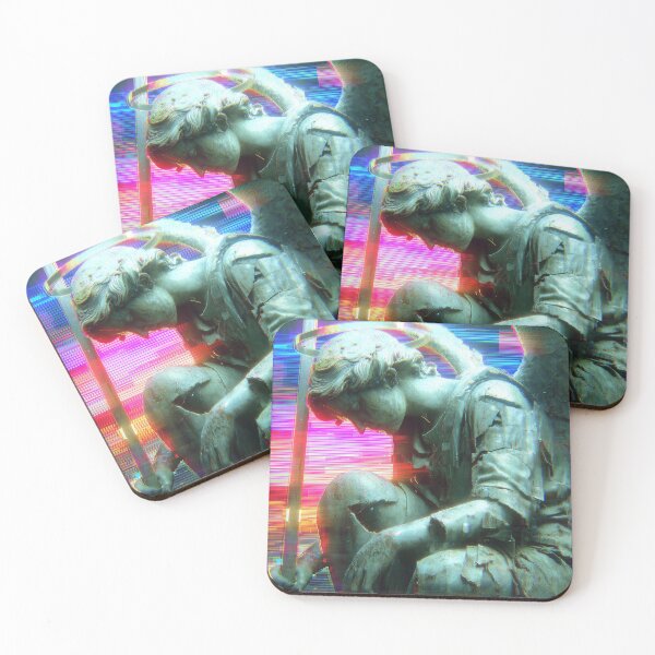 Item preview, Neon Sentinel Angel in Digital Ruins designed and sold by t5uisiu.