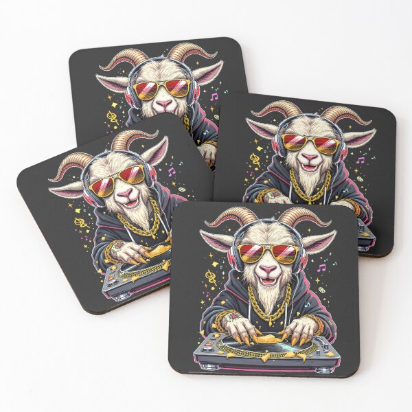 Item preview, DJ Hip-Hop Goat | Party Mode Cheese Turntable designed and sold by ColorSplash123.