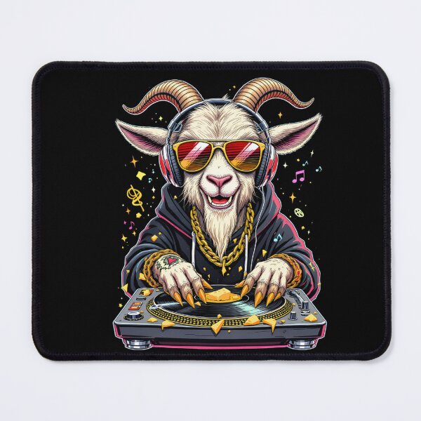 Item preview, DJ Hip-Hop Goat | Party Mode Cheese Turntable designed and sold by ColorSplash123.