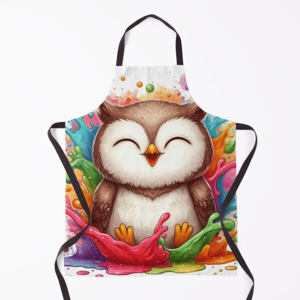 Item preview, Kawaii Rainbow Paint Splash Owl Illustration designed and sold by BigBlueArt.