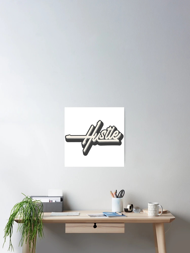 Thumbnail 2 of 3, Poster, Hustle Retro Script Lettering Design designed and sold by andry01.