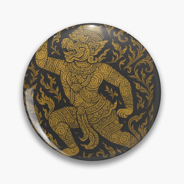 Item preview, Golden Hanuman Thai Art – Ornate Mythical Monkey Warrior Design designed and sold by Sksticker991.