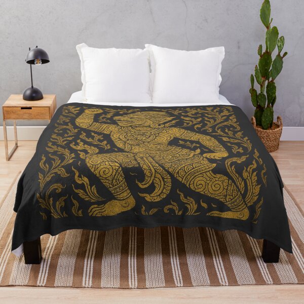 Item preview, Golden Hanuman Thai Art – Ornate Mythical Monkey Warrior Design designed and sold by Sksticker991.