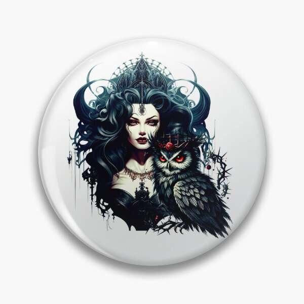 Item preview, dark owl queen – gothic night spirit – mystic feminine power designed and sold by Traumrausch.