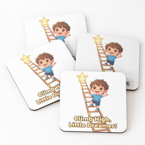 Item preview, Cute Climber Kid | "Every Step Counts" Success Ladder Graphic designed and sold by ToonyTeez.