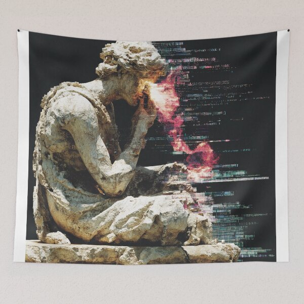 Item preview, Flameborn Thinker in Digital Collapse designed and sold by t5uisiu.