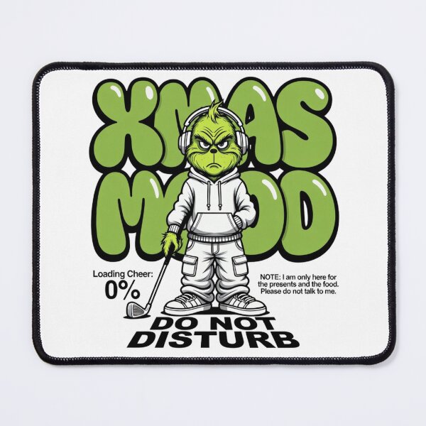 Item preview, Christmas Golf Mood Illustration – Festive Grumpy Character Streetwear Design designed and sold by infocart.