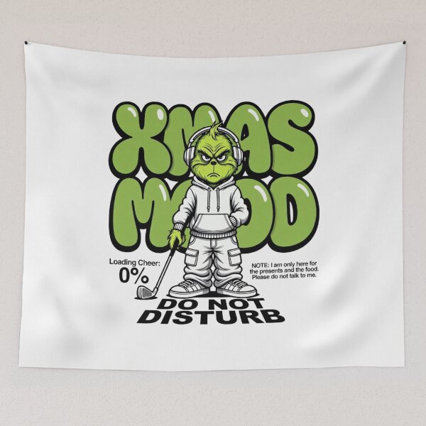 Item preview, Christmas Golf Mood Illustration – Festive Grumpy Character Streetwear Design designed and sold by infocart.