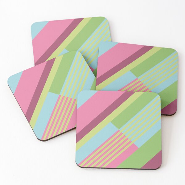 Item preview, Timeless Chic Retro Vintage Stripes in Pink Green designed and sold by Petra Lang.