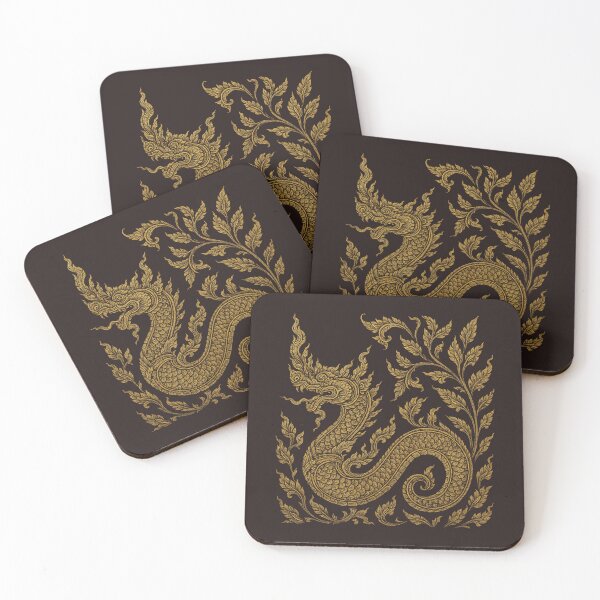 Item preview,  Golden Naga Thai Art – Sacred Serpent Ornament Design designed and sold by Sksticker991.