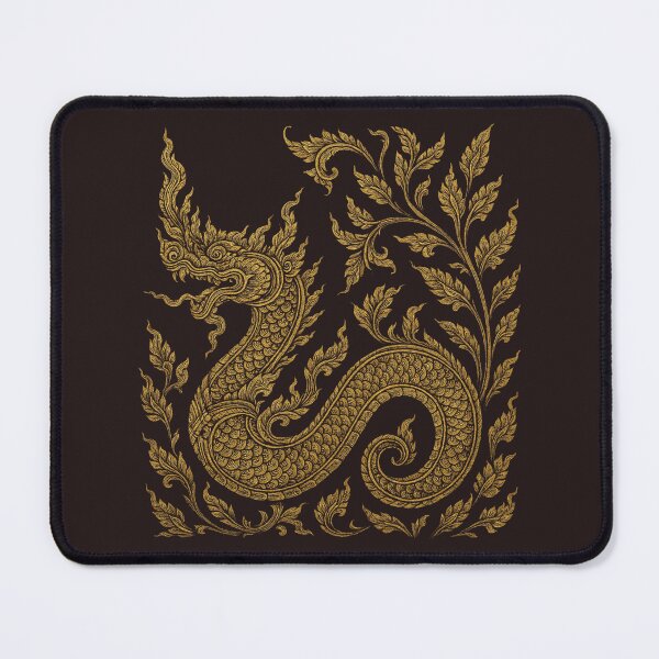 Item preview, Golden Naga Thai Art – Sacred Serpent Ornament Design designed and sold by Sksticker991.