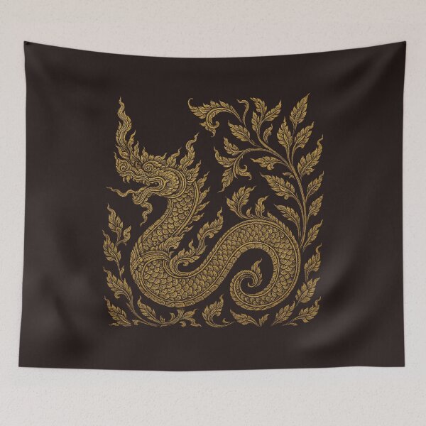 Item preview,  Golden Naga Thai Art – Sacred Serpent Ornament Design designed and sold by Sksticker991.