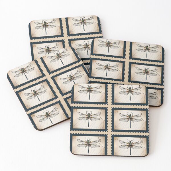 Item preview, Vintage Dragonfly – Retro Stamp-Style Illustration designed and sold by dipoco.