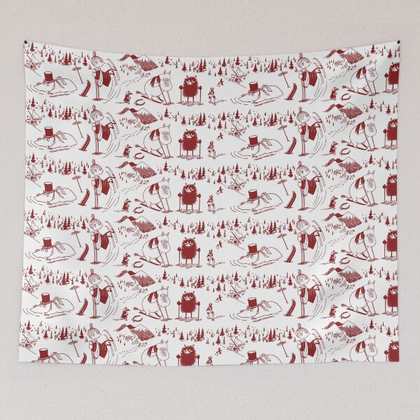 Item preview, Red Mymble Moomintroll Stinky Skiing Winter Sports Games designed and sold by MoominStore.