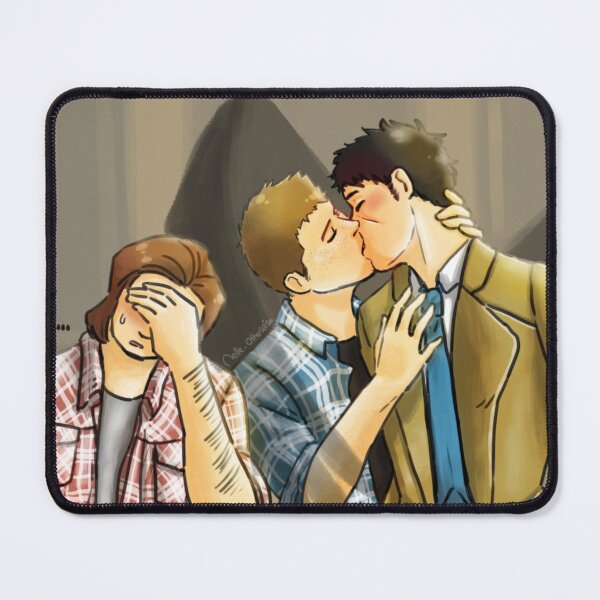 Item preview, Meme Destiel kiss Sam third wheeling designed and sold by Melle-OtterWise.