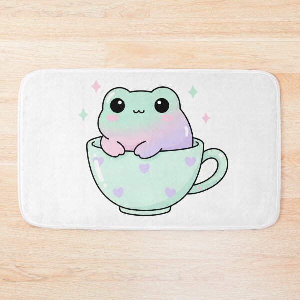 Item preview, Pastel Kawaii Frog in Teacup, Cute Frog Sticker designed and sold by BloodMoonDesigns.