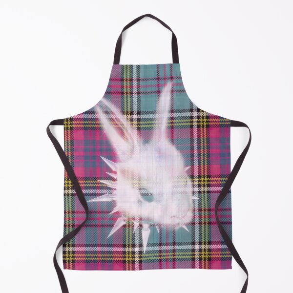 Item preview, Spiked Punk Bunny on Pink & Teal Tartan Plaid designed and sold by FiendDoll.