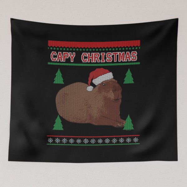 Item preview, Capy Christmas – Cute Holiday Capybara in Ugly Sweater Style designed and sold by LicencaPoetica.