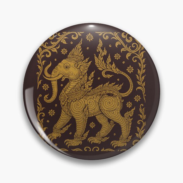 Item preview, Golden Kunchasee Thai Mythical Beast – Ornate Sacred Elephant-Lion Art designed and sold by Sksticker991.