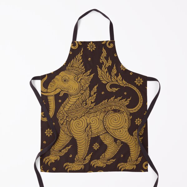 Item preview, Golden Kunchasee Thai Mythical Beast – Ornate Sacred Elephant-Lion Art designed and sold by Sksticker991.