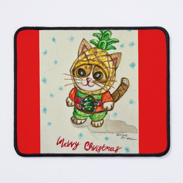 Item preview, Christmas pineapple cat designed and sold by Erikamarzana.