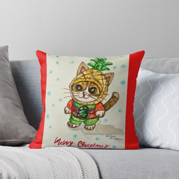Item preview, Christmas pineapple cat designed and sold by Erikamarzana.