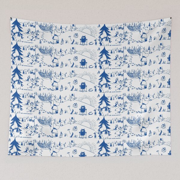 Item preview, Moomin Blue Winter Sports Games designed and sold by MoominStore.