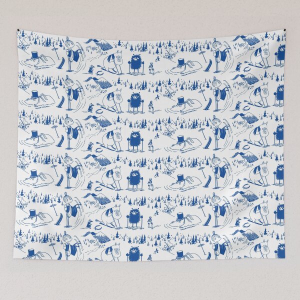 Item preview, Blue Mymble Moomintroll Stinky Skiing Winter Sports Games designed and sold by MoominStore.