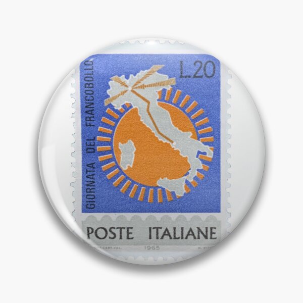 Item preview, Italian Orange Blue Vintage Postage Stamp designed and sold by red-amber65.