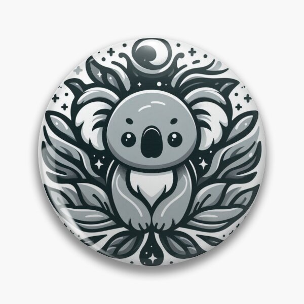 Item preview, Celestial Monochrome Koala Folk Art Illustration designed and sold by BigBlueArt.