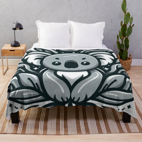 Item preview, Celestial Monochrome Koala Folk Art Illustration designed and sold by BigBlueArt.