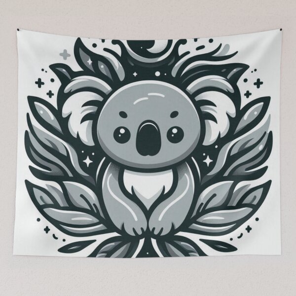 Item preview, Celestial Monochrome Koala Folk Art Illustration designed and sold by BigBlueArt.