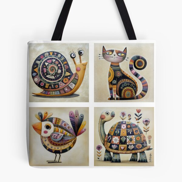 Item preview, 2x2 Whimsical Animal Quartet designed and sold by nikoart001.