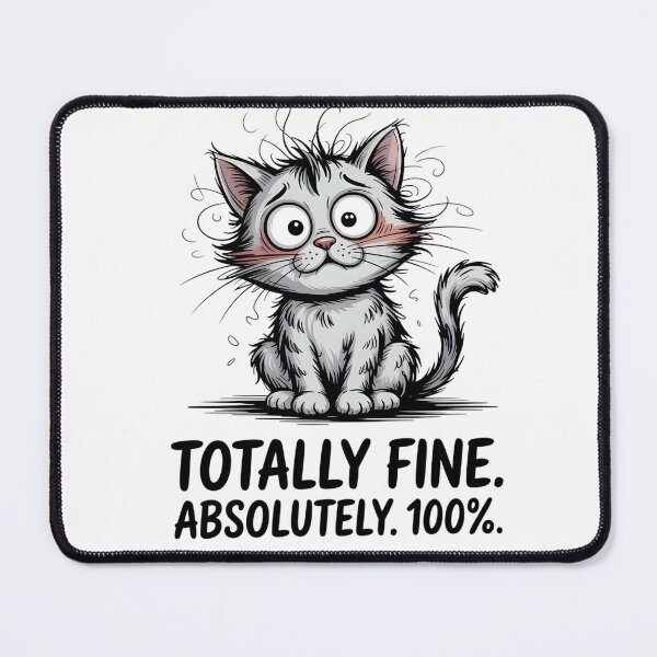 Item preview, Funny Nervous Cat Illustration designed and sold by palavdip.