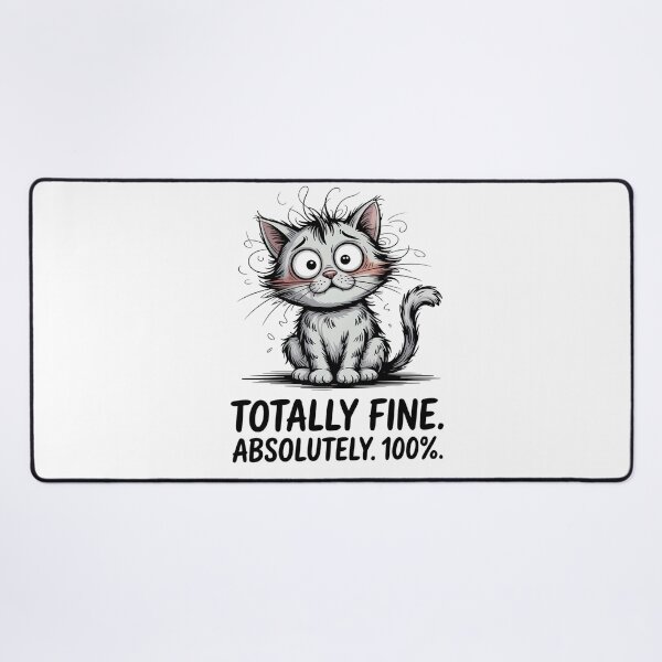 Item preview, Funny Nervous Cat Illustration designed and sold by palavdip.