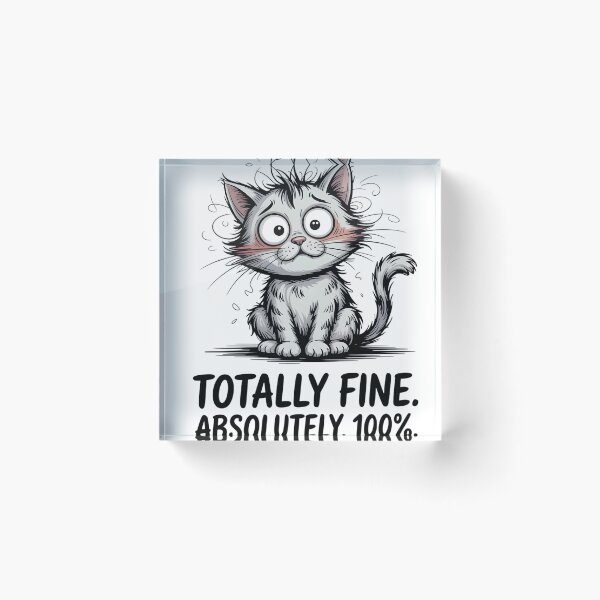 Item preview, Funny Nervous Cat Illustration designed and sold by palavdip.