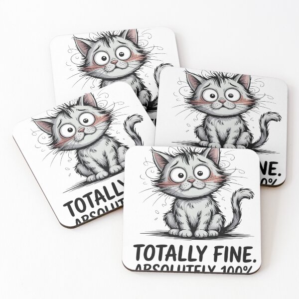 Item preview, Funny Nervous Cat Illustration designed and sold by palavdip.