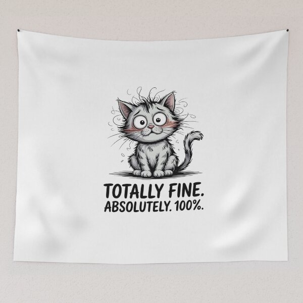 Item preview, Funny Nervous Cat Illustration designed and sold by palavdip.