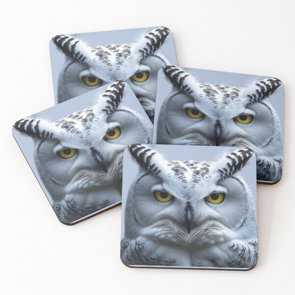 Item preview, Snowy Owl — Majestic Close-Up intense view designed and sold by Afridi Art House.
