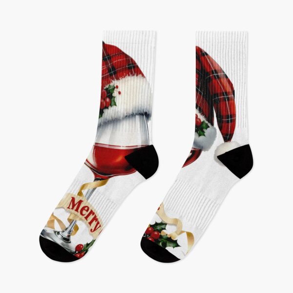 Item preview, Merry Christmas Holiday Glasses – Cute Festive Cups with Santa Hats. designed and sold by DigiArt8Design.