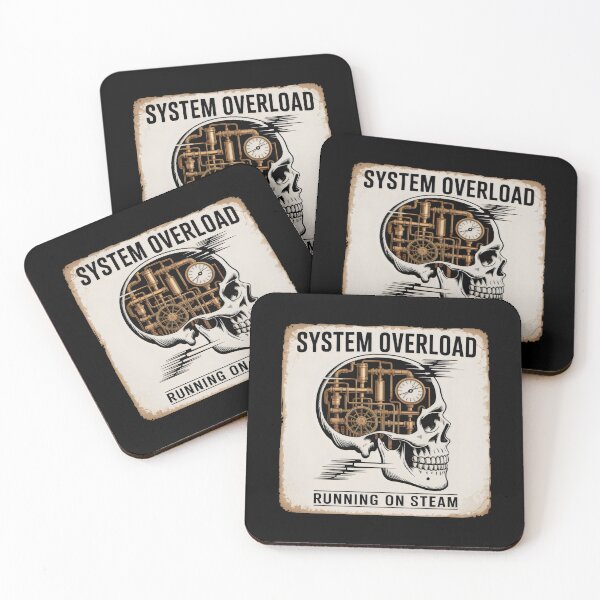 Item preview, System Overload Running on Steam Skull Machine Design designed and sold by SplashTastic.