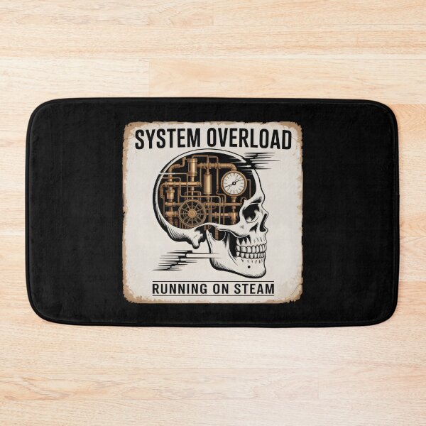 Item preview, System Overload Running on Steam Skull Machine Design designed and sold by SplashTastic.