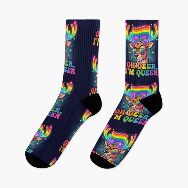 Item preview, Oh Deer, I'm Queer - LGBTQ+ Pride Reindeer Christmas designed and sold by AIDreamsArt.
