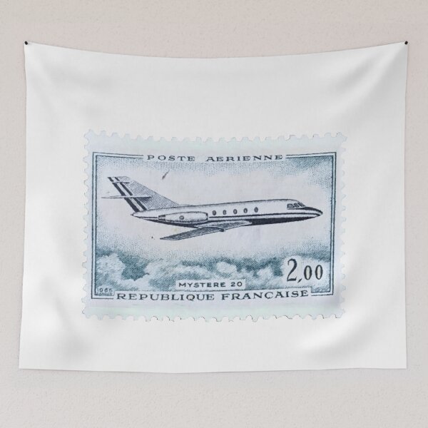 Item preview, Vintage Francia Mystere 20 Avión a reacción estampilla postal designed and sold by red-amber65.