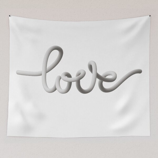 Item preview, 3d monochrome gradient calligraphic text LOVE designed and sold by zuperelectracat.