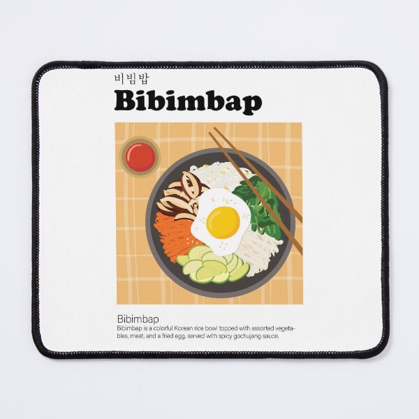 Item preview, Bibimbap, Korean Food, Korean Cuisine, Korean Street Food Vector illustration Art Poster designed and sold by GennyOnThePaper.